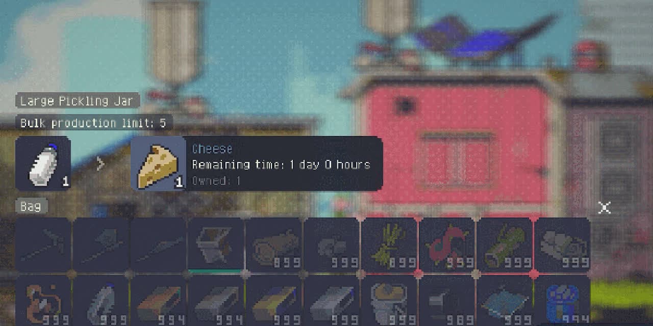 The Doloc Town Large Pickling Jar interface processing milk into cheese
