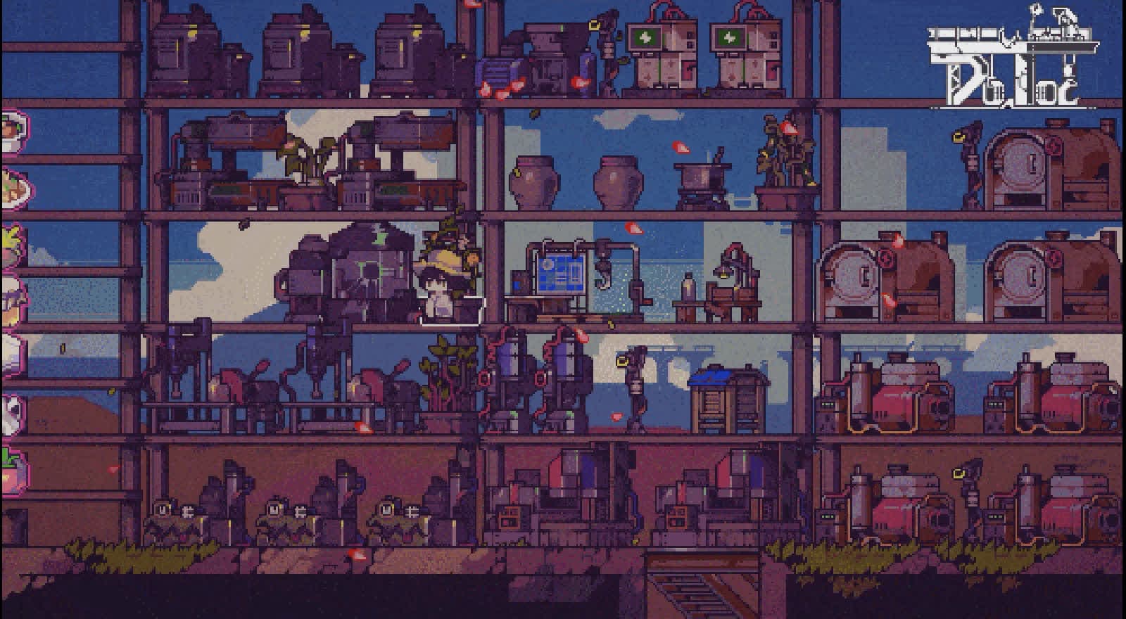 Official Doloc Town countdown frame showing an industrial machine facility interior